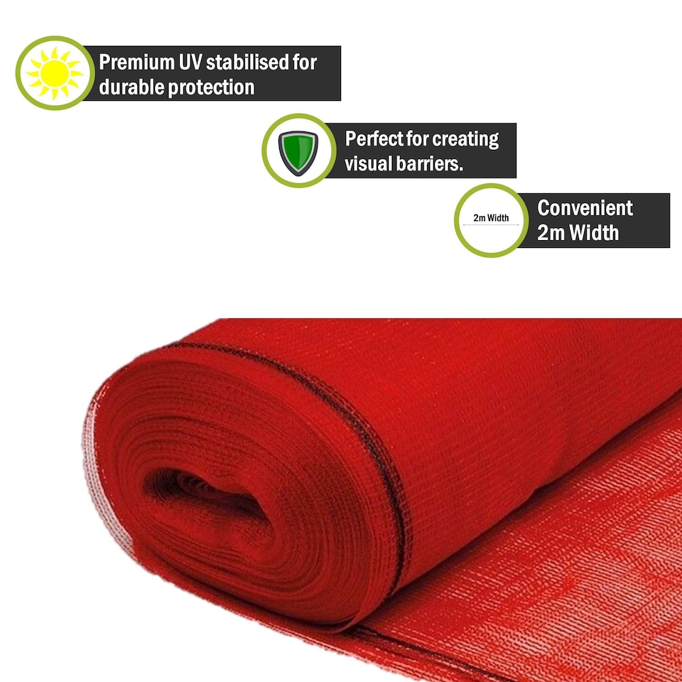 image 1 of Pegdev Red Temporary Fencing Heavy Duty UV Stabilised Polyethylene Mesh (1m)