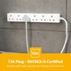 image 6 of GEEPAS 6 Gang Extension Lead, 2M Cable