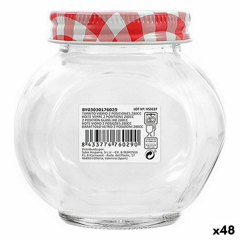 image 1 of Jar Mediterraneo Glass 280 ml 9,2 x 7,1 x 9,3 cm (48 Units) N/A