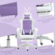 image 8 of Vinsetto Racing Style Gaming Chair with Footrest Removable Rabbit Ears, Purple