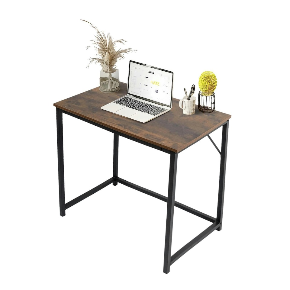image 1 of Desk Computer PC Laptop Home Office Work desk, Study Writing Brown Rustic Style 80cm Brown
