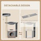 image 5 of PawHut 95cm Cat Tree Tower for Indoor Cats with Scratching Post Condo, Grey