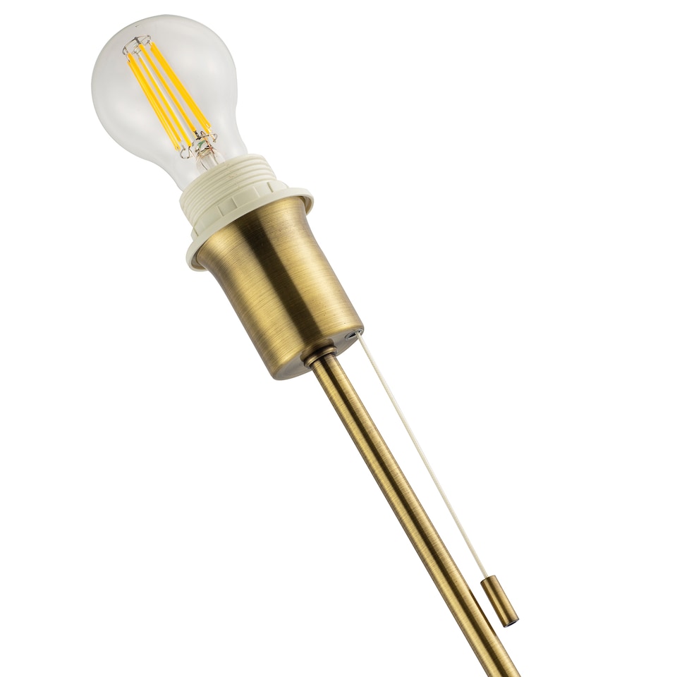 image 1 of Traditional and Classic Table Lamp Base in Antique Brass with Pull Cord Switch | Gold