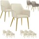 image 9 of Dining Chair Avane - velvet look, padded armchair, high backrest and high armrests - Set of 2 Grey | Taupe