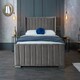 image 4 of Meriso Plush Silver Super King Bed Frame - Silver