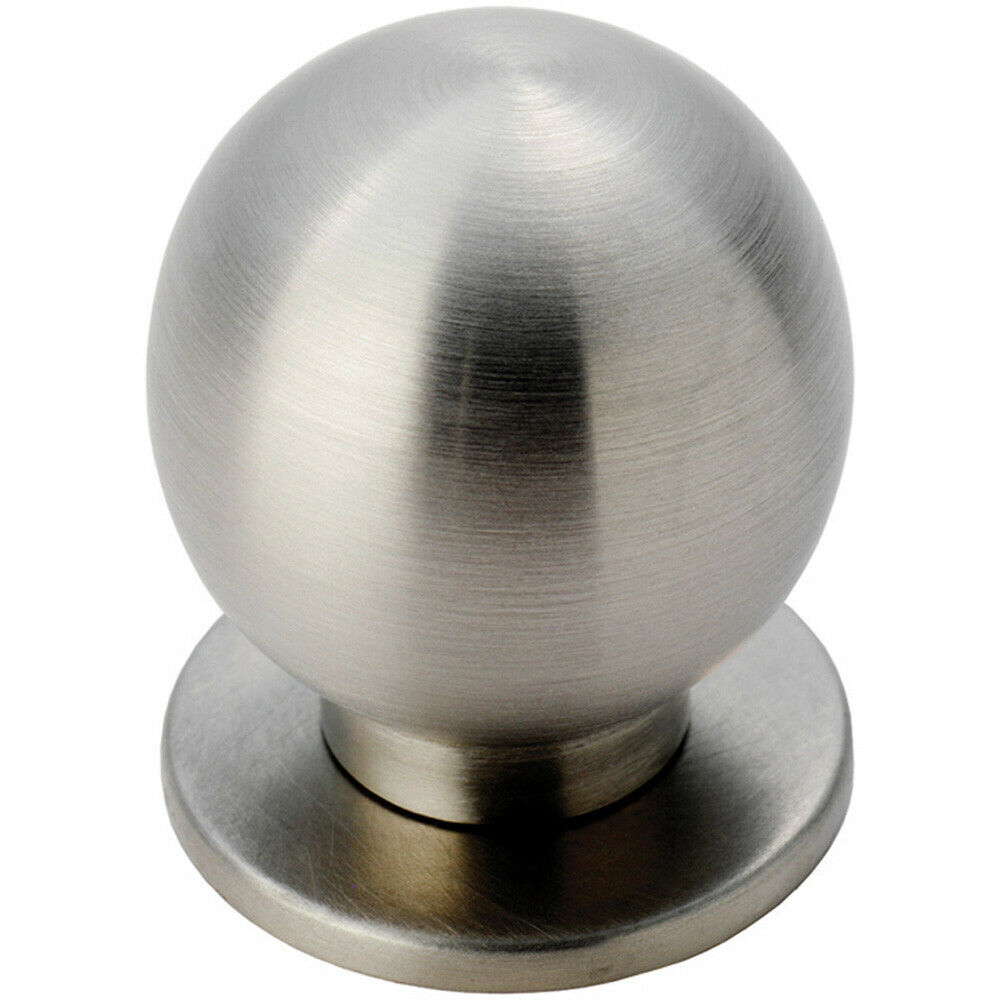 Loops Small Solid Ball Cupboard Door Knob 25mm Dia Stainless Steel Cabinet Handle in Metallics