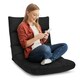 image 9 of COSTWAY 14-Position Adjustable Floor Chair Lazy Sofa Black Black