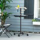 image 7 of PawHut Metal Bird Table Play Stand, Bird Feeder Station with Wheels Feeding Bowl