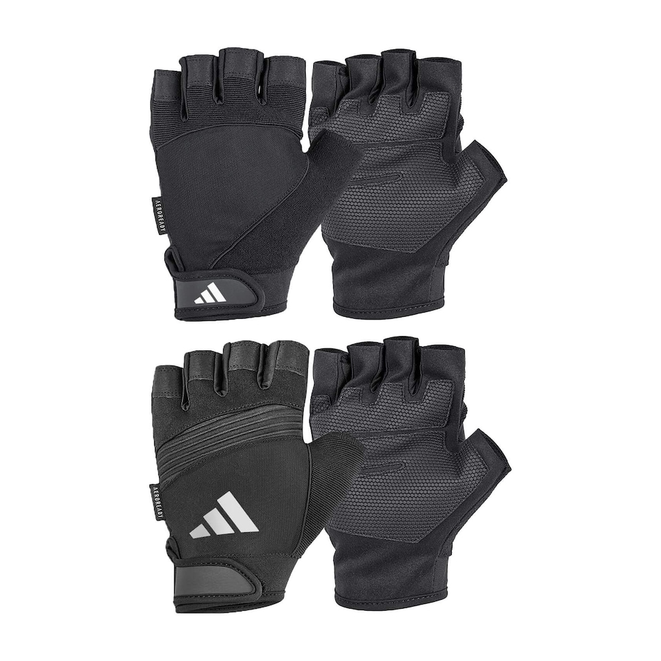 image 1 of Adidas Aeroready Half-Finger Performance Weightlifting Gloves, White, Size S | White | White | S