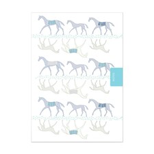 Deckled Edge Moody Mare Notebook - White/Grey/Blue - A6