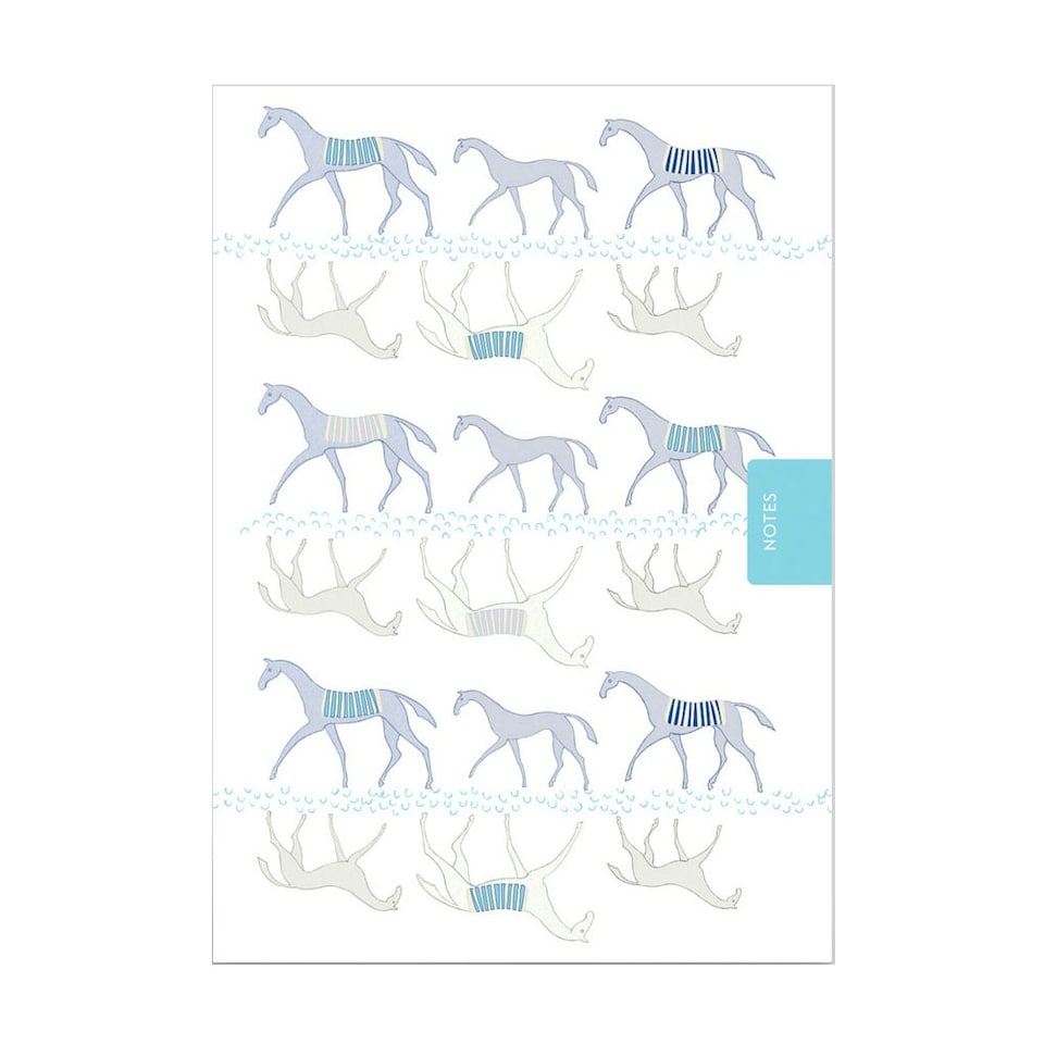 Deckled Edge Moody Mare Notebook - White/Grey/Blue - A6