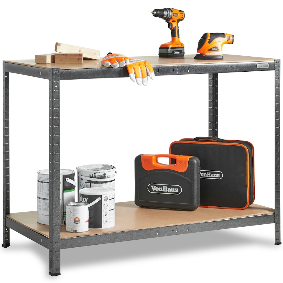 image 1 of VonHaus Heavy Duty Garage Workbench with 500kg Capacity