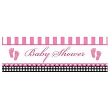 Creative Party Giant Baby Shower Banner - Pink/White/Black - One Size