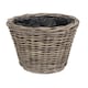 image 1 of Large Tapered Rattan Round Planter with Plastic Lining