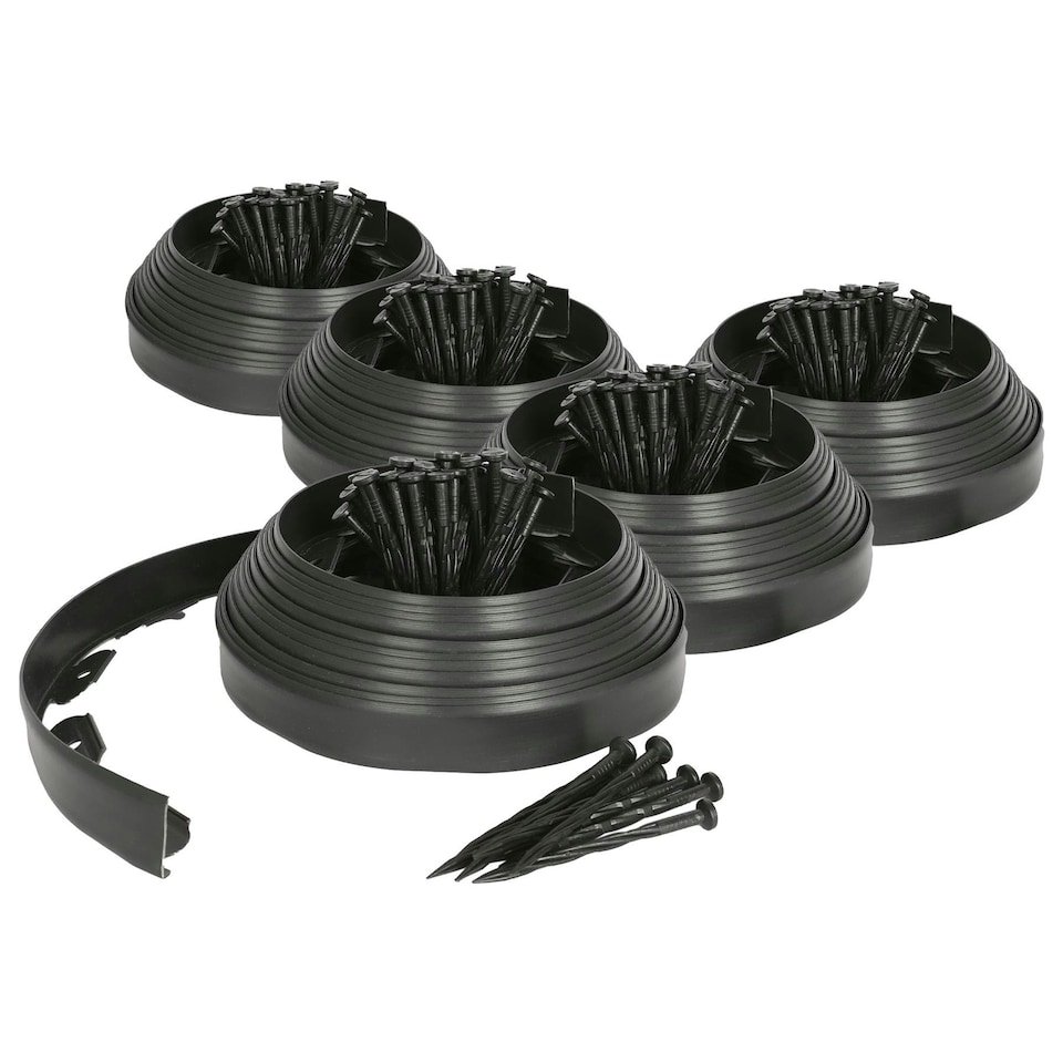 image 1 of Harbour Housewares Flexible Plastic Lawn & Path Edging - 50m x 4cm - Black Black