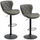 image 1 of HOMCOM Adjustable Height Bar Stools Set of 2 Swivel Barstool Dark Grey