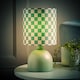 image 3 of ValueLights Miley Green Checkerboard Shade Green Table Lamp and Bulb
