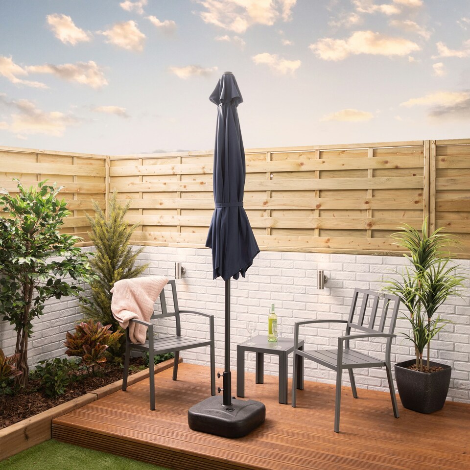 image 1 of Alfresia 2.7m Garden Parasol, Garden Umbrella with Easy Push Button Control & Tilt Function Green