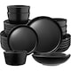 image 1 of Dinnerware Set Una - dinner set, incl. plates, bowls and mugs, for 6 people | Black | black | 1