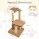 image 3 of COSTWAY Cat Tree 112cm Modern Kitty Tower w/Padded Perch