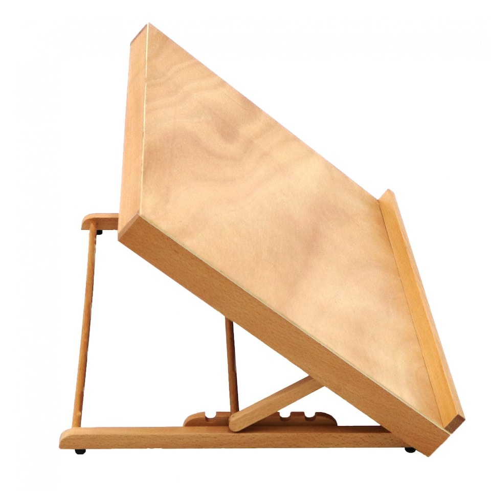 image 1 of A2 Wooden Drawing Board Table Canvas Workstation Sketch Easel | Brown