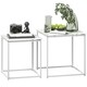 image 1 of HOMCOM Nest of 2 Side Tables Set of Bedside Tables for Living Room White White