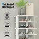 image 4 of COSTWAY 7-tier Double Shoe Storage Tower Rack Stand White White