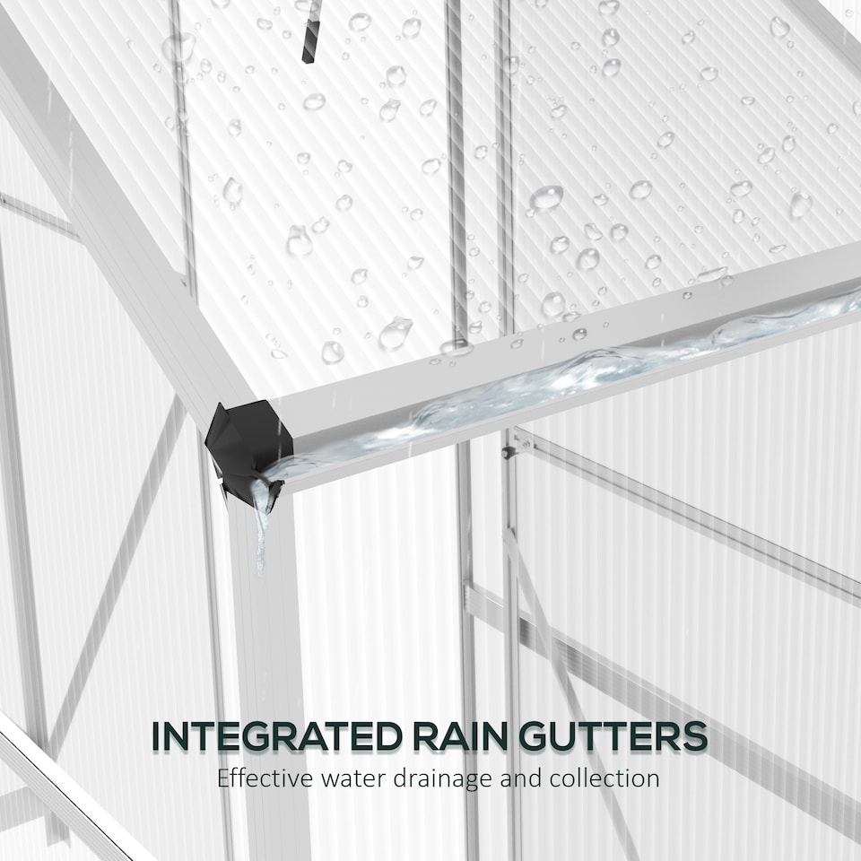 image 1 of Outsunny 6 x 2.5ft Polycarbonate Greenhouse Aluminium Green House
