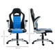 image 7 of HOMCOM Gaming Chair PU Leather Office Chair Swivel Chair w/ Tilt Function, Blue