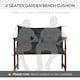 image 6 of Outsunny 2 Seater Garden Bench Cushion Outdoor Seat Pad with Ties | Black | Black | 1