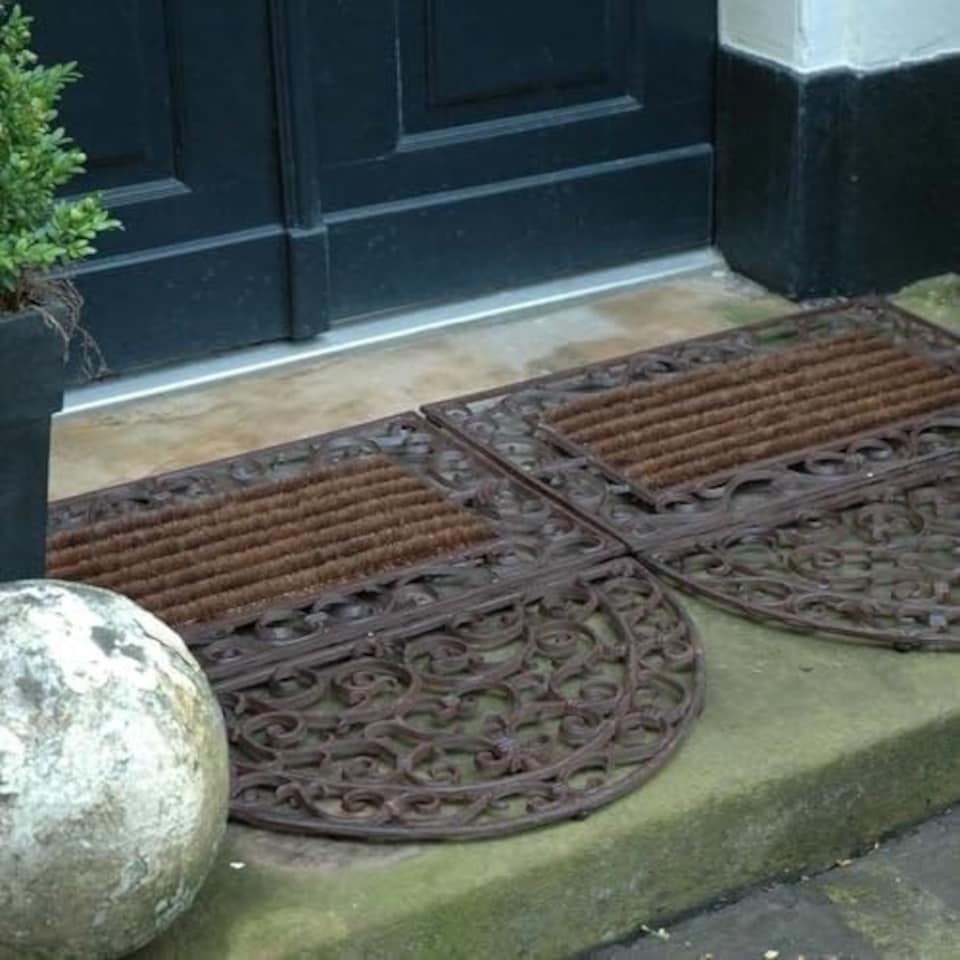 image 1 of Doormat Coco Roll Brush With Cast Iron Boarder