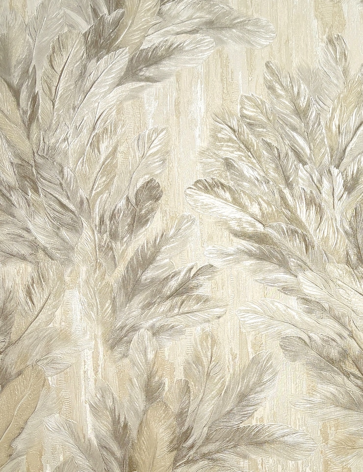 image 1 of Vymura M95694 Gianni Feather Wallpaper, Natural Beige
