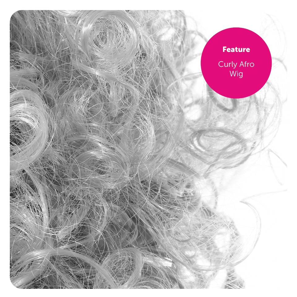 image 1 of Adult Grey Afro Wig – Fancy Dress Costume Hairpiece Grey | One Size