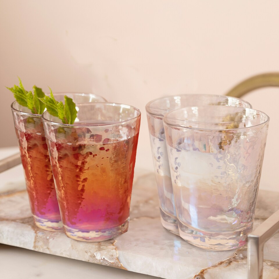 image 1 of Aurora Set of 4 Lustre Glass Tumblers