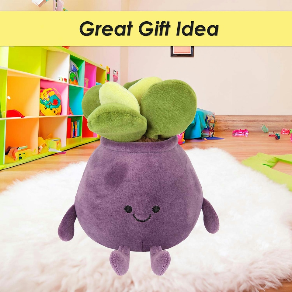 image 1 of Potted Plants Soft Toy Cute Plushie Huggable Cuddly Stuffed Toy 20cm Purple