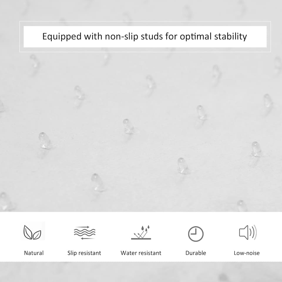 image 1 of HOMCOM Office Carpet Protector Chair Mat Spike Non Slip Studs Frosted | White