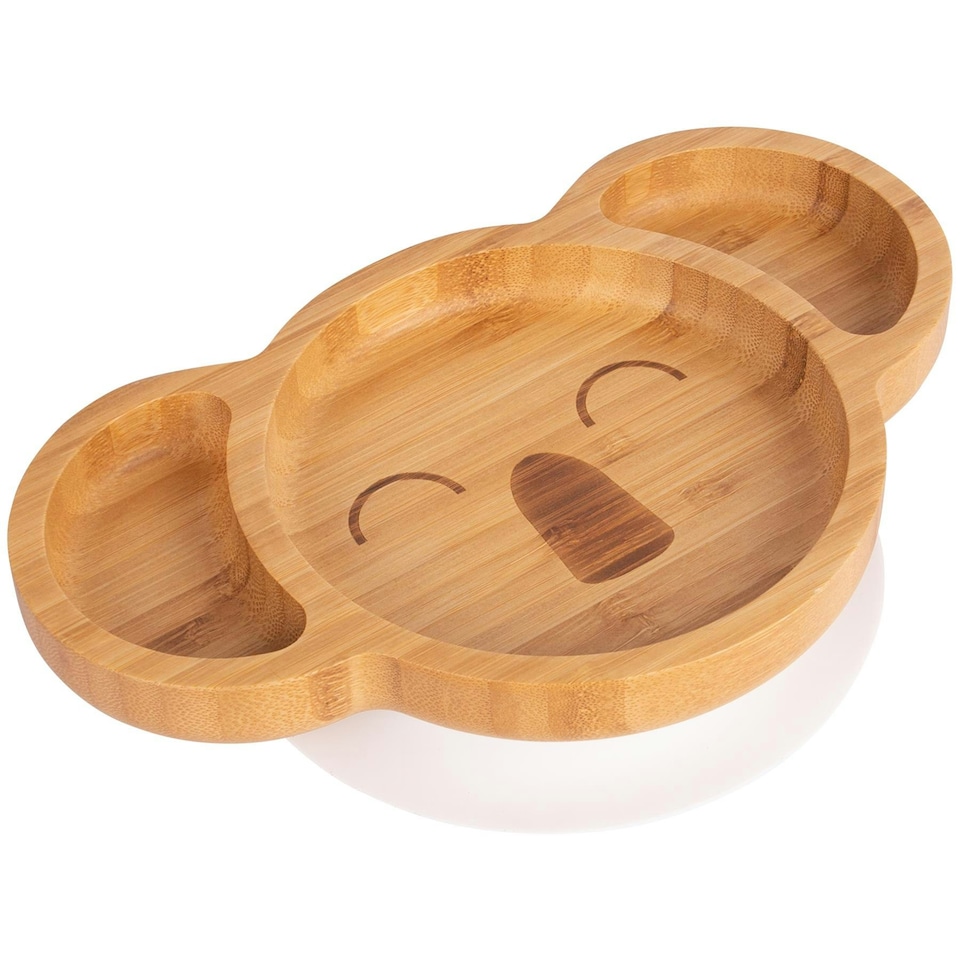 image 1 of Tiny Dining Children's Bamboo Suction Koala Plate - White