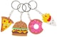 image 1 of Pack of 12 Fast Food Design Keychains - Treat or Trick Theme Party Bag Filler