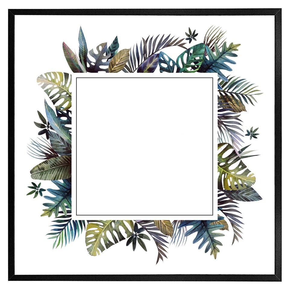 image 1 of Square tropical border (Picture Frame) Grey | L