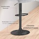 image 3 of Neo Cuban Bar Stool Grey Fabric Black Steel Base Set of Two