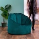 image 3 of Sirena Scallop Chair Bean Bag Teal Green Velvet Bean Bags | Green | Teal Green | L | 1
