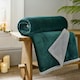 image 1 of Hazelwood Flannel & Sherpa Throw – 130x170cm Reversible Soft Fleece Blanket | Green | Forest | 1
