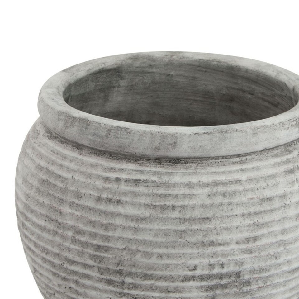 image 1 of Athena Rimmed Plant Pot - Ceramic - L28 x W28 x H20 cm - White White