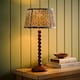 image 3 of ValueLights Bobble Walnut Table Lampbel Floral Pleat Shade and Bulb