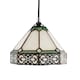 image 1 of Classic 1920s Shabby Chic Pendant Light Shade with Metal Scrollwork Decoration | Green