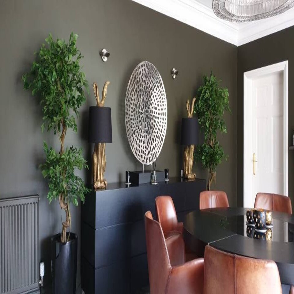 image 1 of 150cm Twisted Trunk Artificial Japanese Fruticosa Style Ficus Tree | Green | One Size