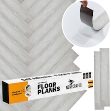 NOVECRAFTO Self Adhesive Vinyl Floor Plank – Peel & Stick 36x5.98 in – Light Grey Ash Breeze – Wood Effect – Waterproof DIY Flooring – Easy to Install Grey | 0.97 sqm
