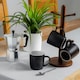 image 4 of Argon Tableware 6x Matt Coloured Coffee Mugs - Black - 350ml - Tea Mug Latte Mug Cappuccino Mug Drinking Mug Black
