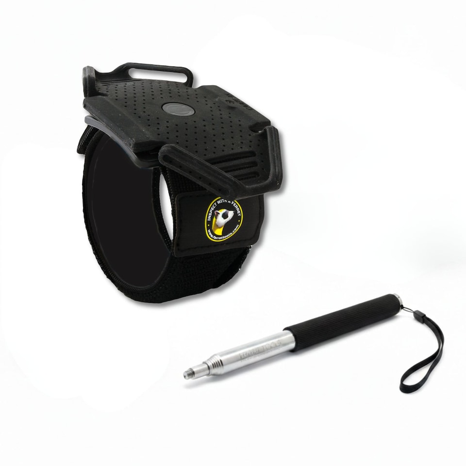 image 1 of Ferret Stick Mini 47 (120 cm) Compact Anti-Twist Extension Rod & 360 Rotatable Hands-Free Phone Holder Wristband for Ferret Inspection Cameras