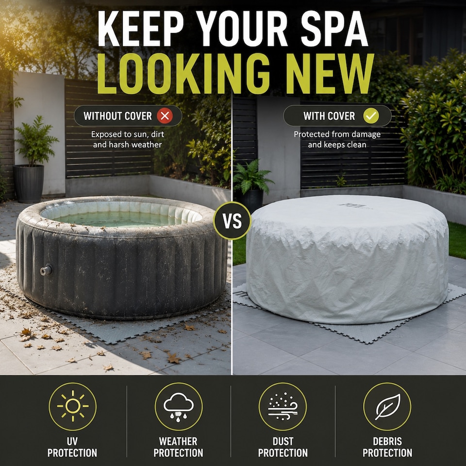 image 1 of Hot Tub Spa 4 Person Hot Tub Cover Cap Outdoor Garden Patio Furniture Heat-Resistant Spa Safecty Protector